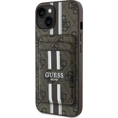 Guess 4G pruhované pouzdro s Magsafe peněženkou pro iPhone 15 hnědé GUBPHCP15SP4RPSW – Hledejceny.cz