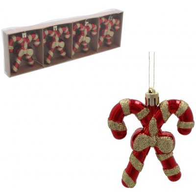 Pro-Tech shop Sada 4 vánočních ozdob cukrová hůlka 7,5x6,5cm Christmas Dream 69782 – Hledejceny.cz