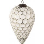 Bílá antik skleněná šiška Hexagon white XL 14x25 cm – Hledejceny.cz