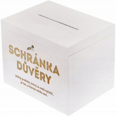 Dřevia Bílá truhla na dopisy – SCHRÁNKA DŮVĚRY – Zboží Dáma