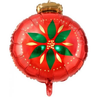 PartyDeco Balonek fóliový Vánoční ozdoba červená 45 cm