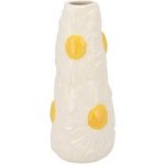 Bílá keramická vázička s reliéfem květů Jane Flower - Ø 8*18 cm - daan kromhout – Hledejceny.cz