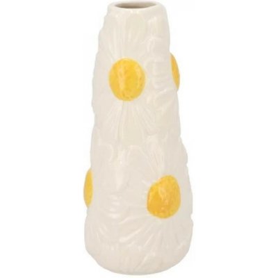 Bílá keramická vázička s reliéfem květů Jane Flower - Ø 8*18 cm - daan kromhout – Hledejceny.cz