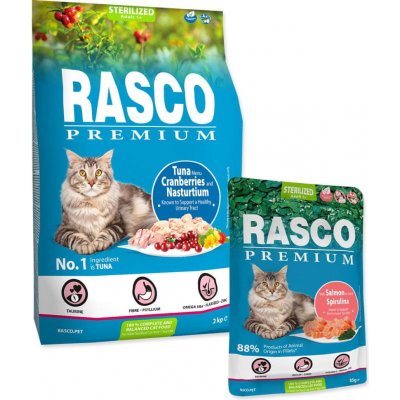 Rasco Premium Cat Sterilized Tuna Cranberries Nasturtium 2 kg – Zboží Mobilmania