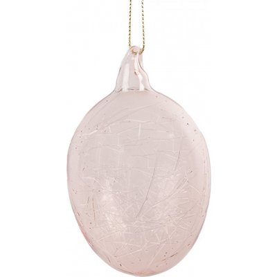 Růžové závěsné skleněné vajíčko Egg - Ø 6*10 cm – Hledejceny.cz