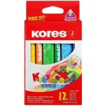Kores Voskové pastelky trojhranné 12 barev Jumbo – Sleviste.cz