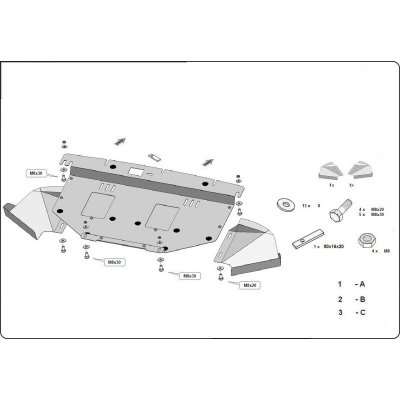 Kryt pod motor AUDI A4 B7 Sedan (8EC) - Plech - 8595698039774 – Hledejceny.cz