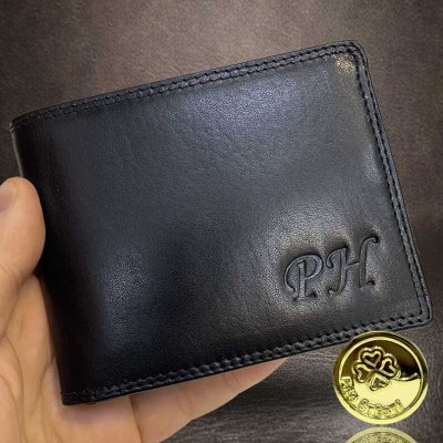 Ražba monogramu zdarma kožená peněženka ROYAL černá – Zboží Dáma