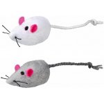 Trixie Plyšová myš s rolničkou, 5 cm (2 ks), bílá/šedá – Zboží Dáma