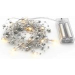 DecoLED DecoLED LED světelný řetěz na baterie stříbrné perly teple bílá 10 diod 1,3m – Hledejceny.cz