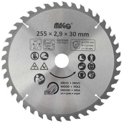 Magg Pilový kotouč 255x2,9x30mm/ 40 zubů - střídavě šikmé - 9325540 – Zboží Mobilmania