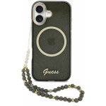 Guess IML Glitter Script Strap MagSafe Zadní Kryt pro iPhone 17 Black – Zboží Mobilmania