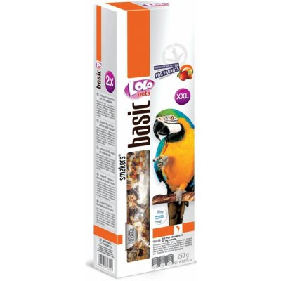 Lolo Pets Basic Smakers tyčinky ovocné ořechové pro velké papoušky 250 g – Hledejceny.cz
