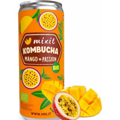 Mixit Kombucha mango a passion fruit BIO 330 ml – Sleviste.cz