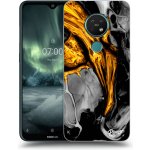 Pouzdro Picasee silikonové Nokia 7.2 - Black Gold čiré – Zboží Mobilmania