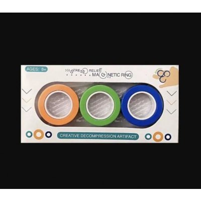 Antistresový magnetický prsten zelený modrý a oranžový – Hledejceny.cz