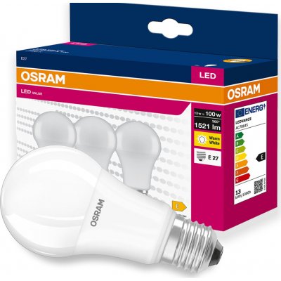 Osram žárovka LED VALUE CLA100 E27 13W/827 3balení BASECLA100 – Hledejceny.cz