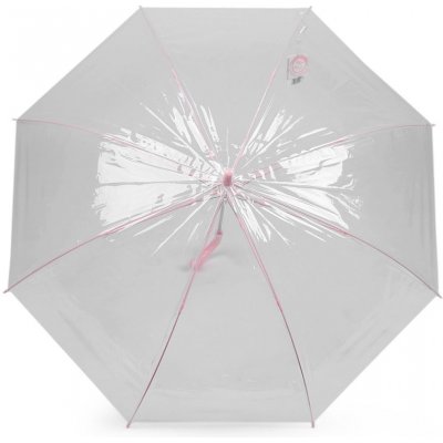 Dámský průhledný vystřelovací deštník sv.růžový – Zboží Mobilmania
