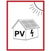 Piktogram Označení FVE na budově - PV symbol - bezpečnostní tabulka, plast 2 mm s dírkami (A5) 148 x 210 mm