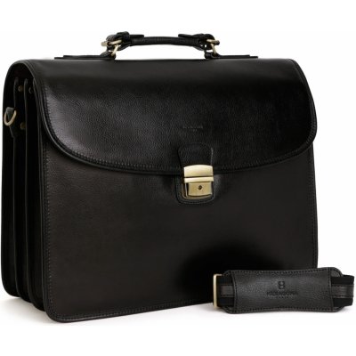 Hexagona luxusní aktovka z pravé kůže velká černá 119098 0100-NOIR – Sleviste.cz