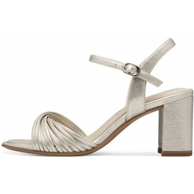 Tamaris 1-28324-42-179 Dámské sandály na podpatku stříbrné – Zboží Dáma