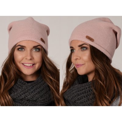 Fashionweek elegantní dámská teplá čepice Beanie ZIZI-J4 světle růžová