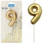 LUMA Svíčka č. 9 balónek ZLATÝ – Zboží Dáma LUMA Svíčka č. 9 balónek ZLATÝ – Zboží Dáma