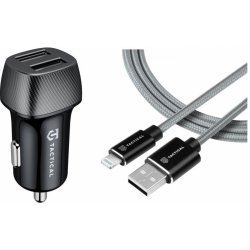 Tactical Field Plug Dual 12W + Tactical Fast Rope Aramid Cable USB-A/Lightning MFi 0.3m Grey 8596311212833