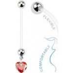 Šperky4U těhotenský piercing do pupíku srdíčko WP01080-R – Sleviste.cz