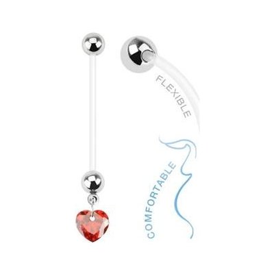 Šperky4U těhotenský piercing do pupíku srdíčko WP01080-R – Zboží Mobilmania