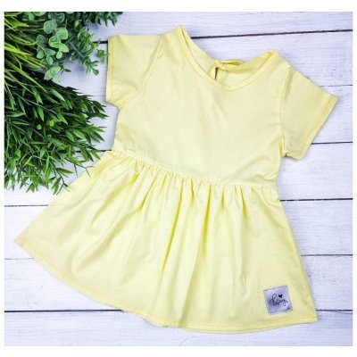 Princess šaty plátěné pastel yellow