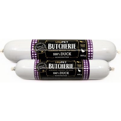 Lyopet Butcherie Duck sausage 400 g – Zbozi.Blesk.cz