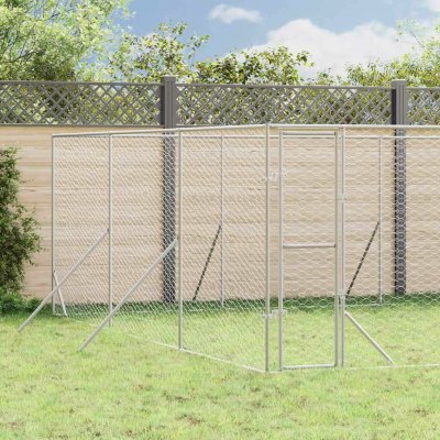 vidaXL Venkovní psí kotec stříbrný 600 x 600 x 200 cm – Sleviste.cz