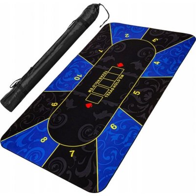 Garthen Skládací pokerová podložka, modrá/černá, 200 x 90 cm – Zboží Mobilmania