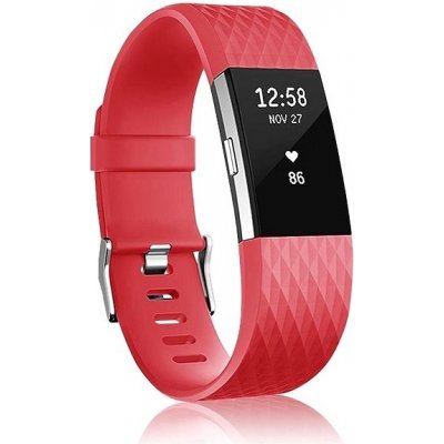 BStrap Silicone Diamond pro Fitbit Charge 2 red, velikost L STRFB0266 – Zboží Mobilmania