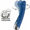 Vibrátor Satisfyer Spinning G Spot 1 modrý silikonový s rotační špičkou 16,5 x 3,5 cm