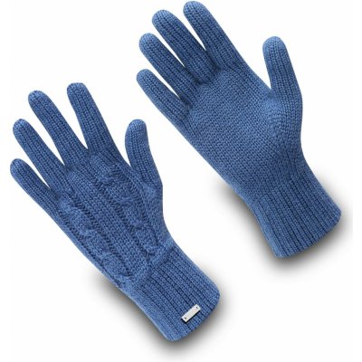 Exquisiv Vlněné rukavice s kašmírem Frozen City s copánky, modrá