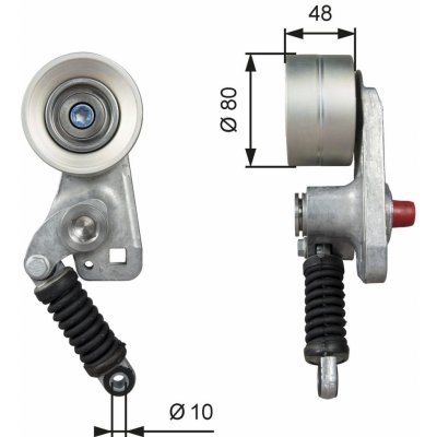 Napínák, žebrovaný klínový řemen GATES T38705 – Zboží Mobilmania