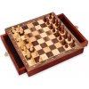 Šachy Šachy Dřevěné 26x26 cm, Magnetické se zásuvkami Goki