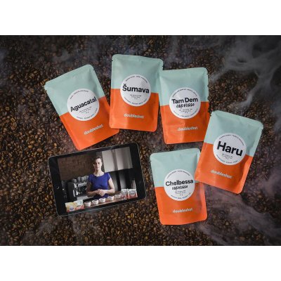 Domácí degustace kávy s pražírnou DOUBLESHOT 5 druhů špičkové kávy – Hledejceny.cz