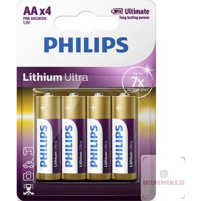 Philips Ultra Lithium AA 4ks FR6LB4A/10 – Zboží Mobilmania