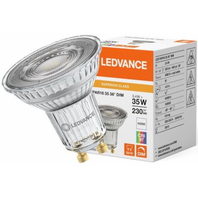 LEDVANCE LED žárovka LED GU10 3,4W = 35W 230lm 4000K Neutrální bílá 36° CRI97 stmívatelné – Hledejceny.cz