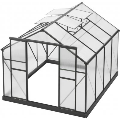 Floraworld Skleník GROW BIG, antracitová, 244 x 294 x 227 cm – Hledejceny.cz