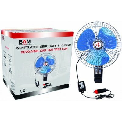 B.A.M (Poland) Ventilátor 12V/20W kovový pr.20cm s klipsem, 10148 – Hledejceny.cz