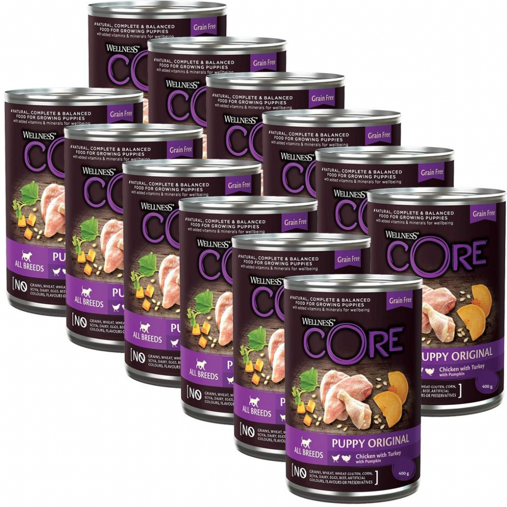 Wellness Core Puppy kuře & krůta 12 x 400 g