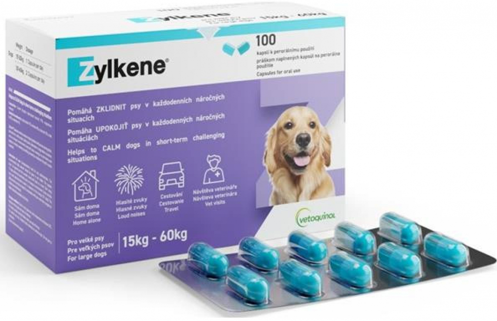 Vetoquinol Zylkene 450 mg pro velké psy od 15 kg do 60 kg 10 kapslí