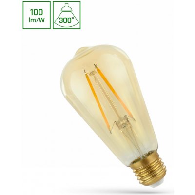 Spectrum LED filament žárovka A60 E27 4.9W 490 lm 2400K retroshine – Hledejceny.cz