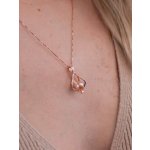 Pan Perla Stříbrný náhrdelník ve tvaru srdce s perlou 91/STR7 Růžová – Zboží Dáma