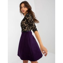 Šaty s krajkovým topem LK-SK-506582.04P dark purple