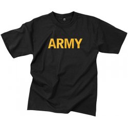 Rothco triko se zlatým nápisem ARMY ČERNÉ černá